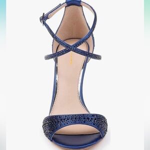 Jewel Badgley Mischka Navy Strappy Heels